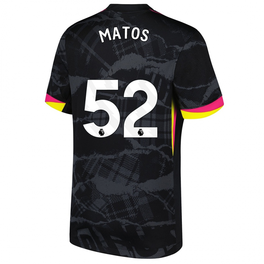 Niño Camiseta Alex Matos #52 Negro Rosa Equipación Tercera 2024/25 La Camisa Chile