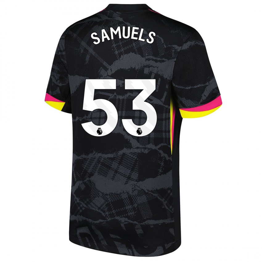 Niño Camiseta Ishé Samuels-Smith #53 Negro Rosa Equipación Tercera 2024/25 La Camisa Chile