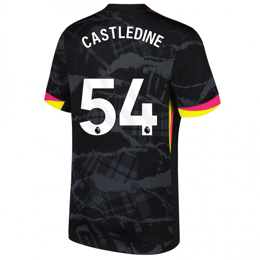 Niño Camiseta Leo Castledine #54 Negro Rosa Equipación Tercera 2024/25 La Camisa Chile