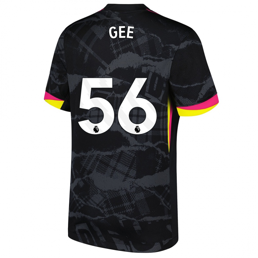 Niño Camiseta Billy Gee #56 Negro Rosa Equipación Tercera 2024/25 La Camisa Chile