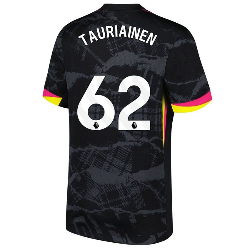 Niño Camiseta Jimi Tauriainen #62 Negro Rosa Equipación Tercera 2024/25 La Camisa Chile