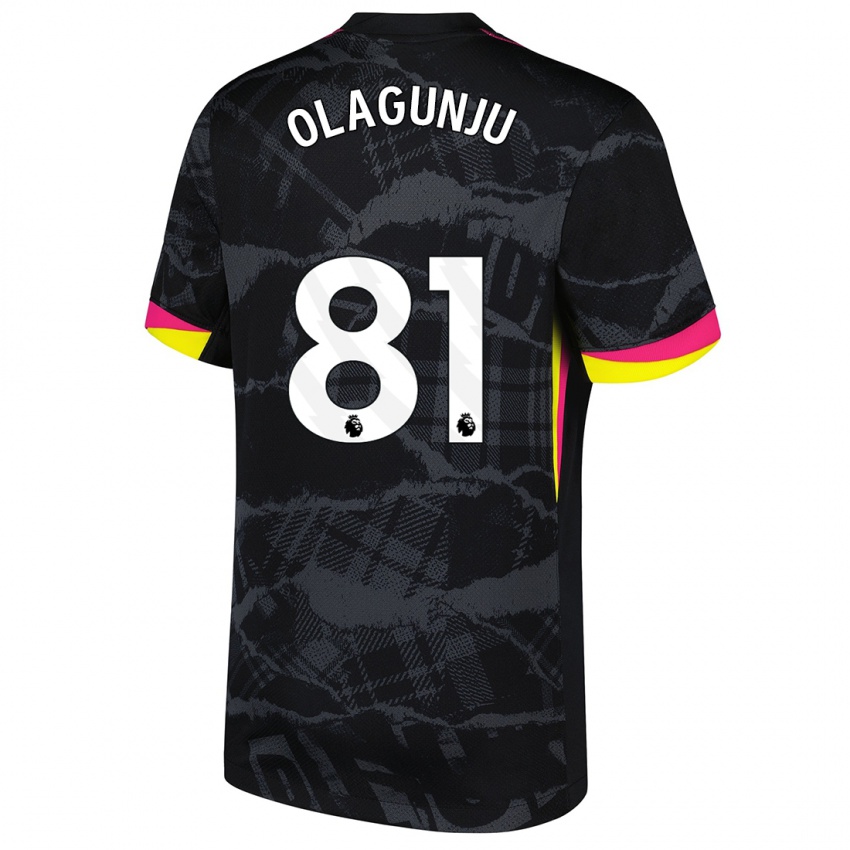 Niño Camiseta Saheed Olagunju #81 Negro Rosa Equipación Tercera 2024/25 La Camisa Chile