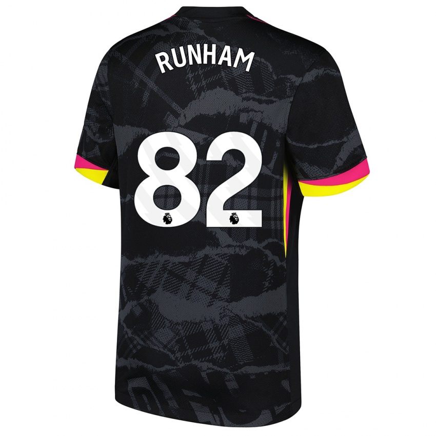 Niño Camiseta Frankie Runham #82 Negro Rosa Equipación Tercera 2024/25 La Camisa Chile