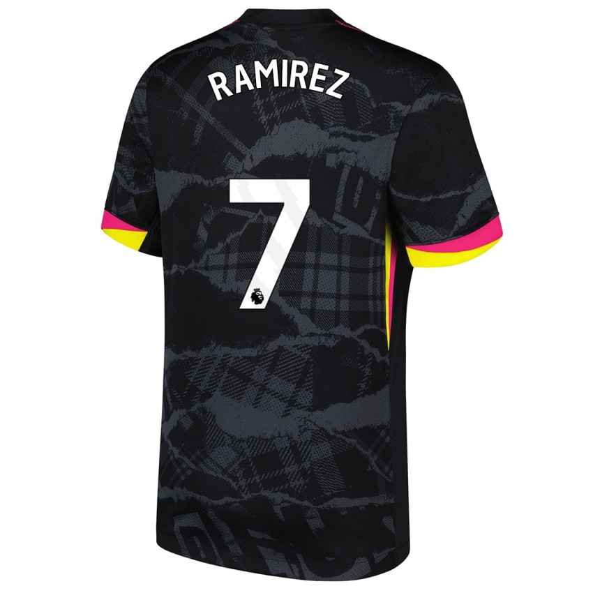 Niño Camiseta Mayra Ramírez #7 Negro Rosa Equipación Tercera 2024/25 La Camisa Chile