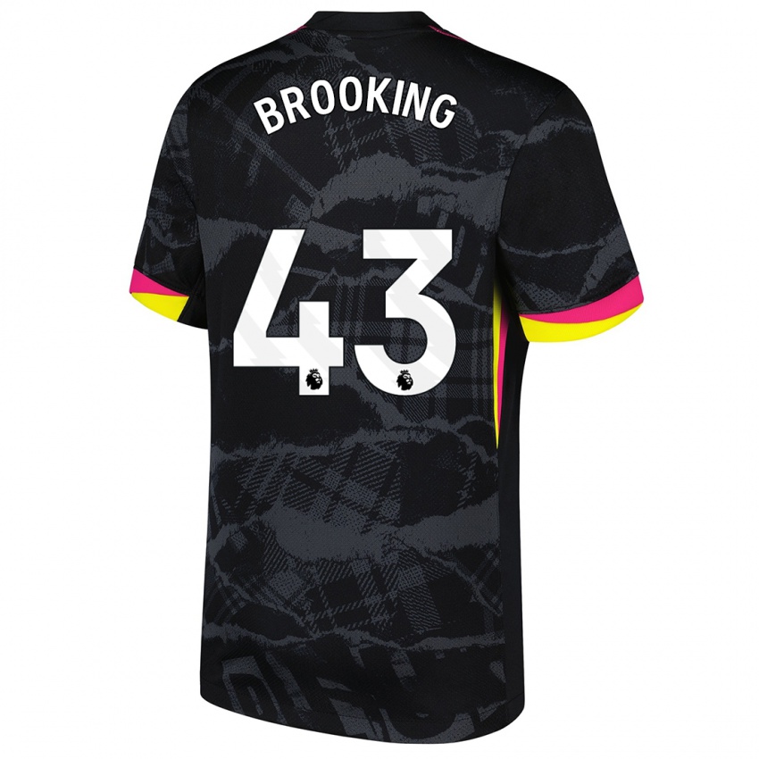 Niño Camiseta Josh Brooking #43 Negro Rosa Equipación Tercera 2024/25 La Camisa Chile