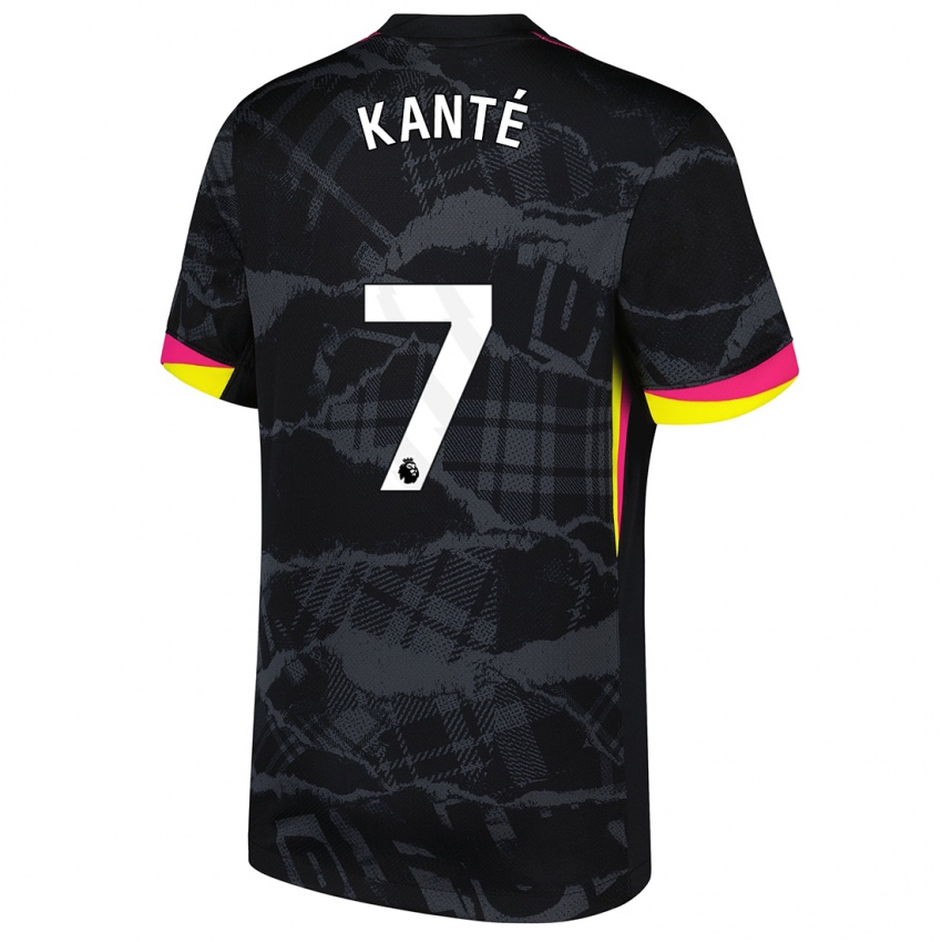 Niño Camiseta N'golo Kante #7 Negro Rosa Equipación Tercera 2024/25 La Camisa Chile