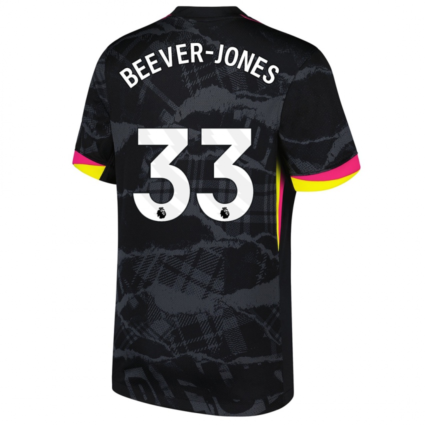 Niño Camiseta Aggie Beever-Jones #33 Negro Rosa Equipación Tercera 2024/25 La Camisa Chile