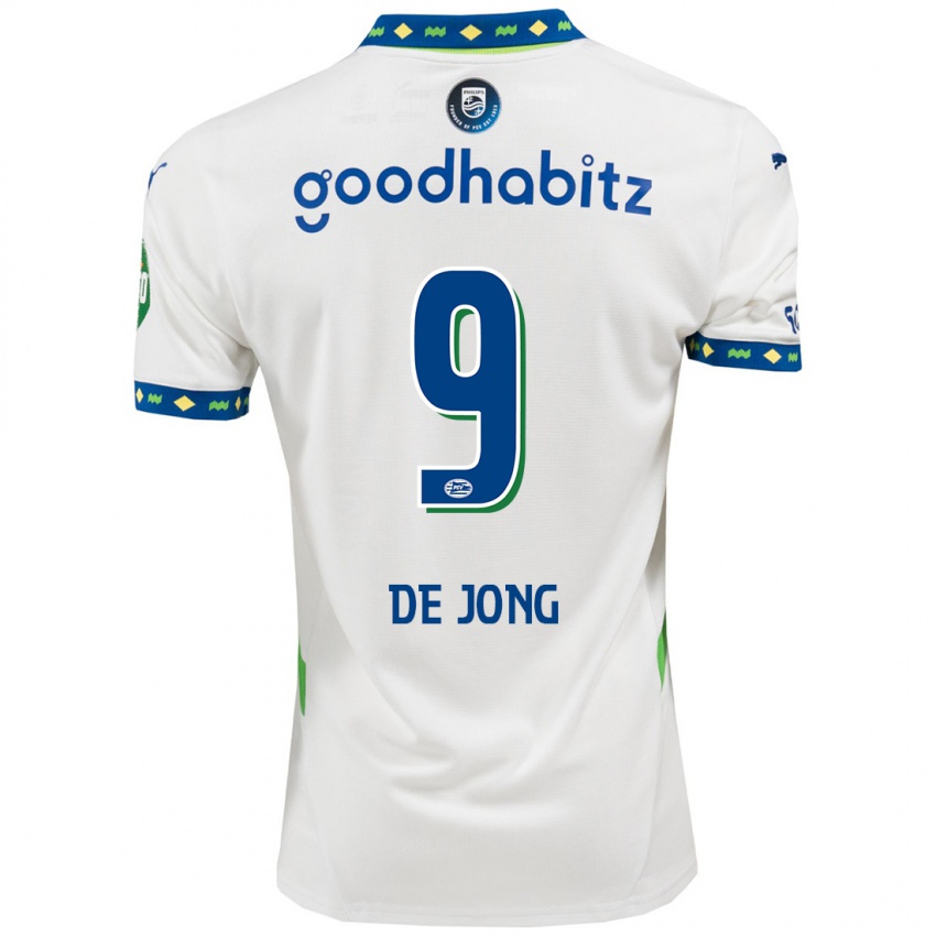 Niño Camiseta Luuk De Jong #9 Blanco Azul Oscuro Equipación Tercera 2024/25 La Camisa Chile