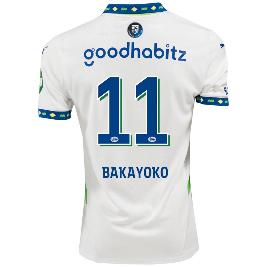 Niño Camiseta Johan Bakayoko #11 Blanco Azul Oscuro Equipación Tercera 2024/25 La Camisa Chile