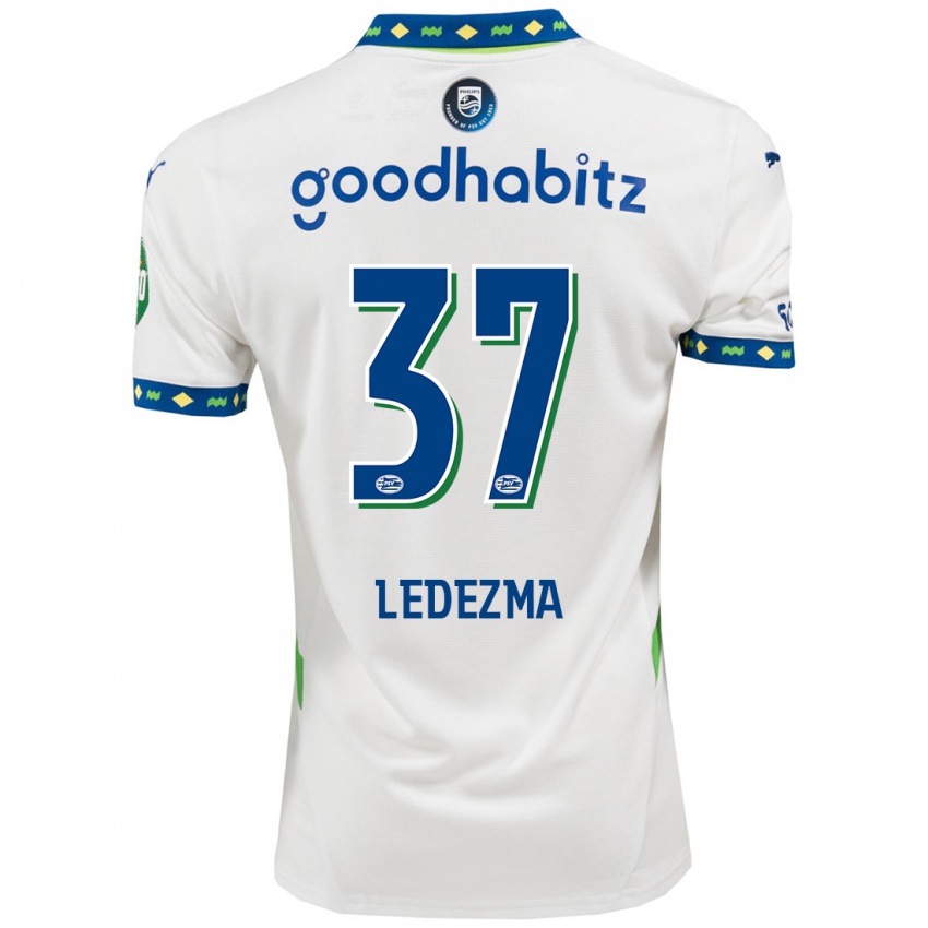 Niño Camiseta Richard Ledezma #37 Blanco Azul Oscuro Equipación Tercera 2024/25 La Camisa Chile