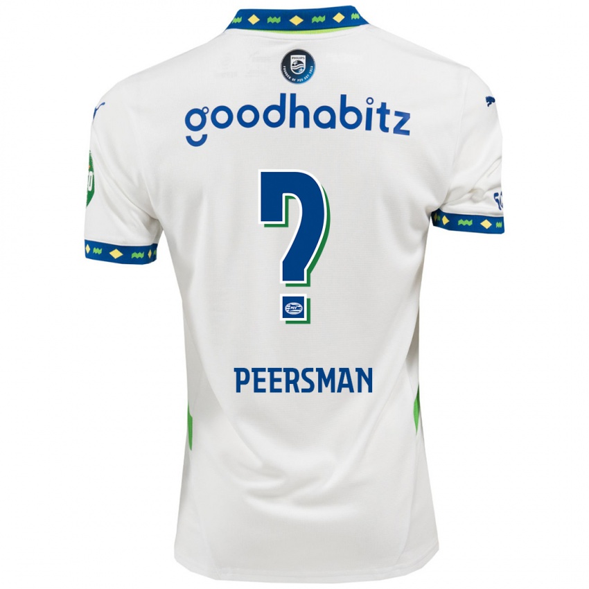 Niño Camiseta Kjell Peersman #0 Blanco Azul Oscuro Equipación Tercera 2024/25 La Camisa Chile