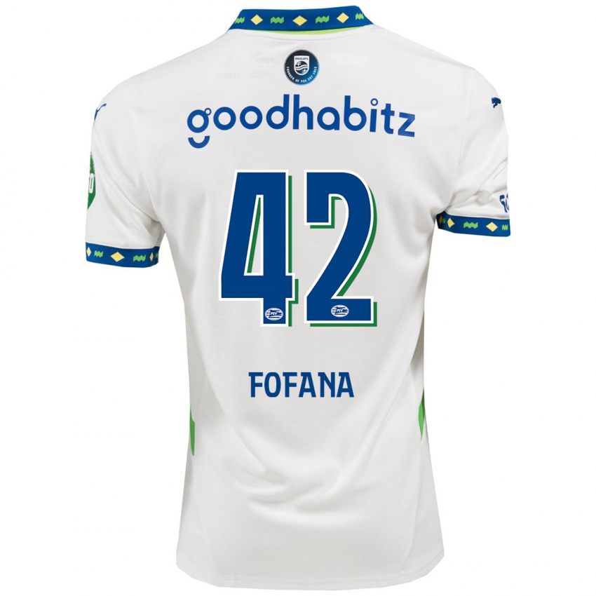 Niño Camiseta Fodé Fofana #42 Blanco Azul Oscuro Equipación Tercera 2024/25 La Camisa Chile