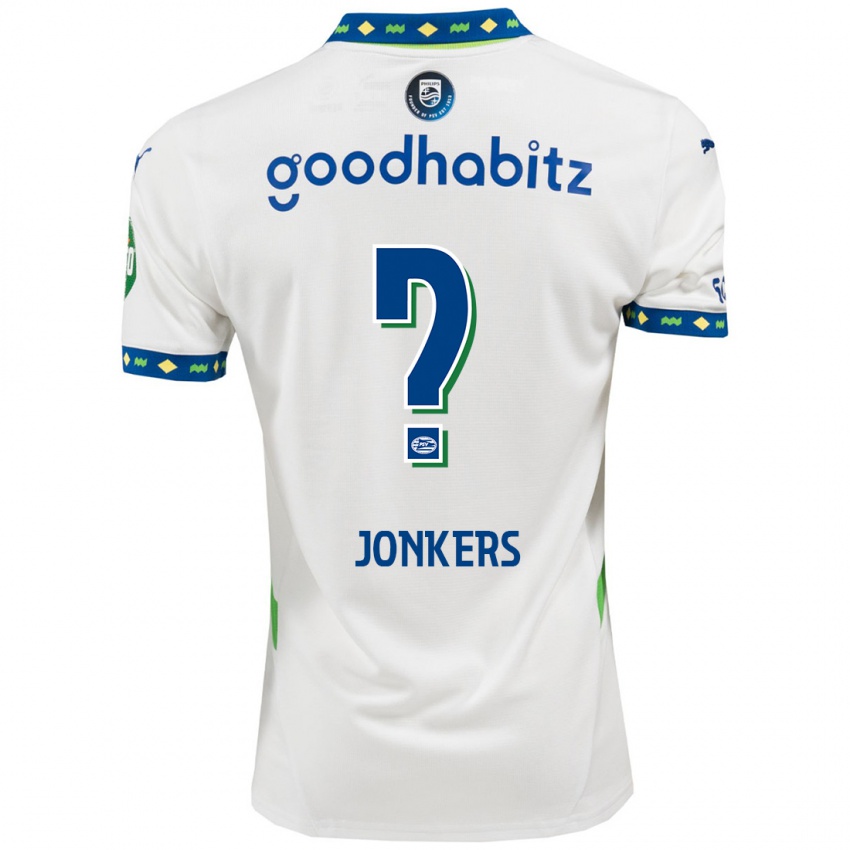 Niño Camiseta Brent Jonkers #0 Blanco Azul Oscuro Equipación Tercera 2024/25 La Camisa Chile