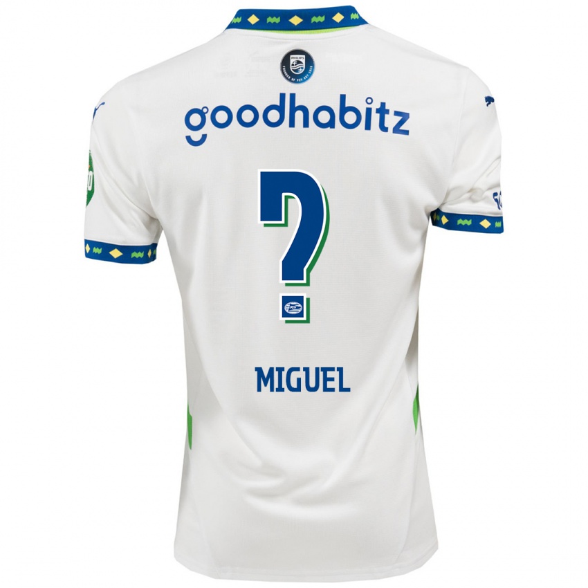 Niño Camiseta Yani Miguel #0 Blanco Azul Oscuro Equipación Tercera 2024/25 La Camisa Chile