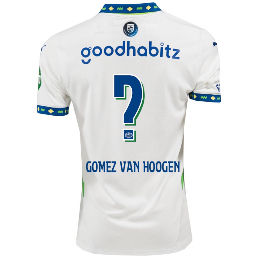 Niño Camiseta Samuel Gomez Van Hoogen #0 Blanco Azul Oscuro Equipación Tercera 2024/25 La Camisa Chile