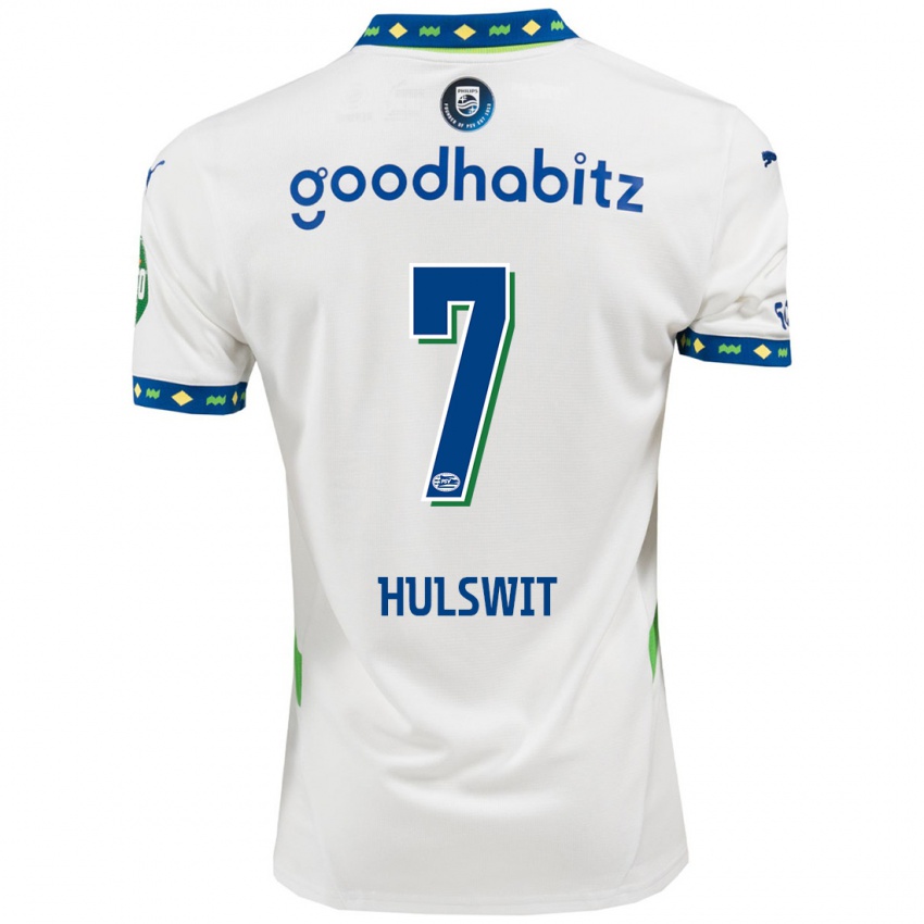 Niño Camiseta Zera Hulswit #7 Blanco Azul Oscuro Equipación Tercera 2024/25 La Camisa Chile