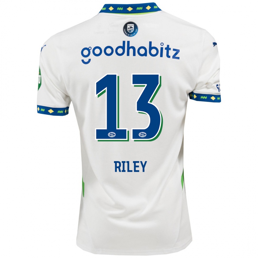 Niño Camiseta Indiah-Paige Riley #13 Blanco Azul Oscuro Equipación Tercera 2024/25 La Camisa Chile