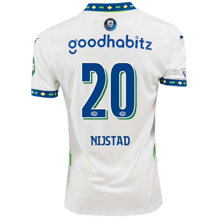 Niño Camiseta Nina Nijstad #20 Blanco Azul Oscuro Equipación Tercera 2024/25 La Camisa Chile