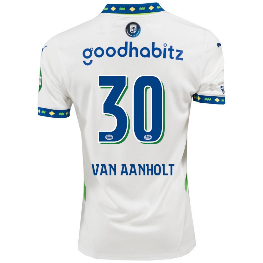 Niño Camiseta Patrick Van Aanholt #30 Blanco Azul Oscuro Equipación Tercera 2024/25 La Camisa Chile