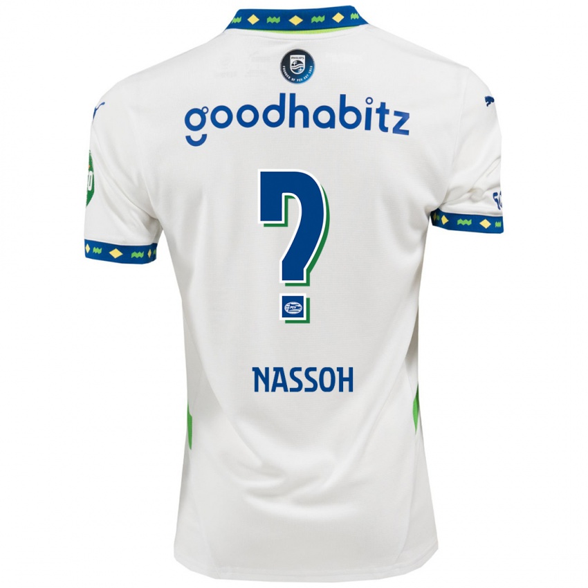 Niño Camiseta Mohamed Nassoh #0 Blanco Azul Oscuro Equipación Tercera 2024/25 La Camisa Chile