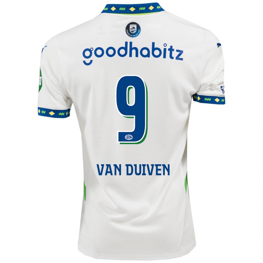 Niño Camiseta Jason Van Duiven #9 Blanco Azul Oscuro Equipación Tercera 2024/25 La Camisa Chile