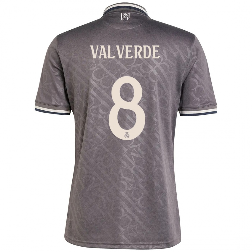 Niño Camiseta Federico Valverde #8 Carbón Equipación Tercera 2024/25 La Camisa Chile