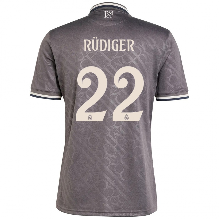 Niño Camiseta Antonio Rudiger #22 Carbón Equipación Tercera 2024/25 La Camisa Chile