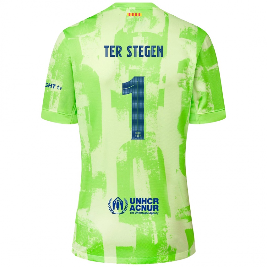 Niño Camiseta Marc-Andre Ter Stegen #1 Lima Equipación Tercera 2024/25 La Camisa Chile