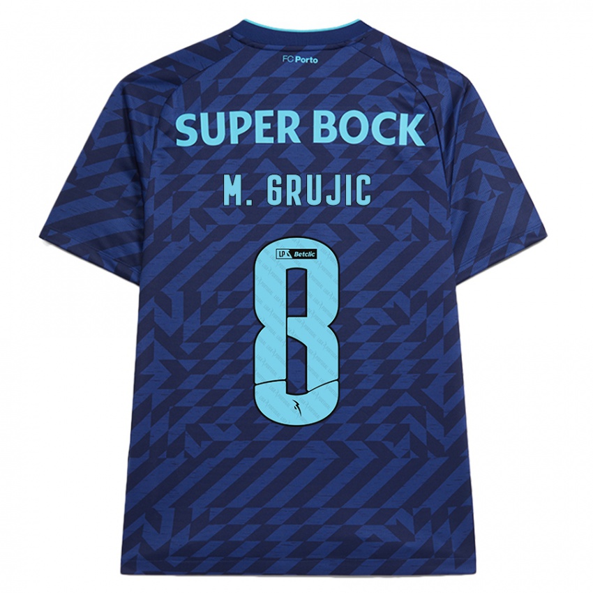 Niño Camiseta Marko Grujic #8 Azul Marino Equipación Tercera 2024/25 La Camisa Chile