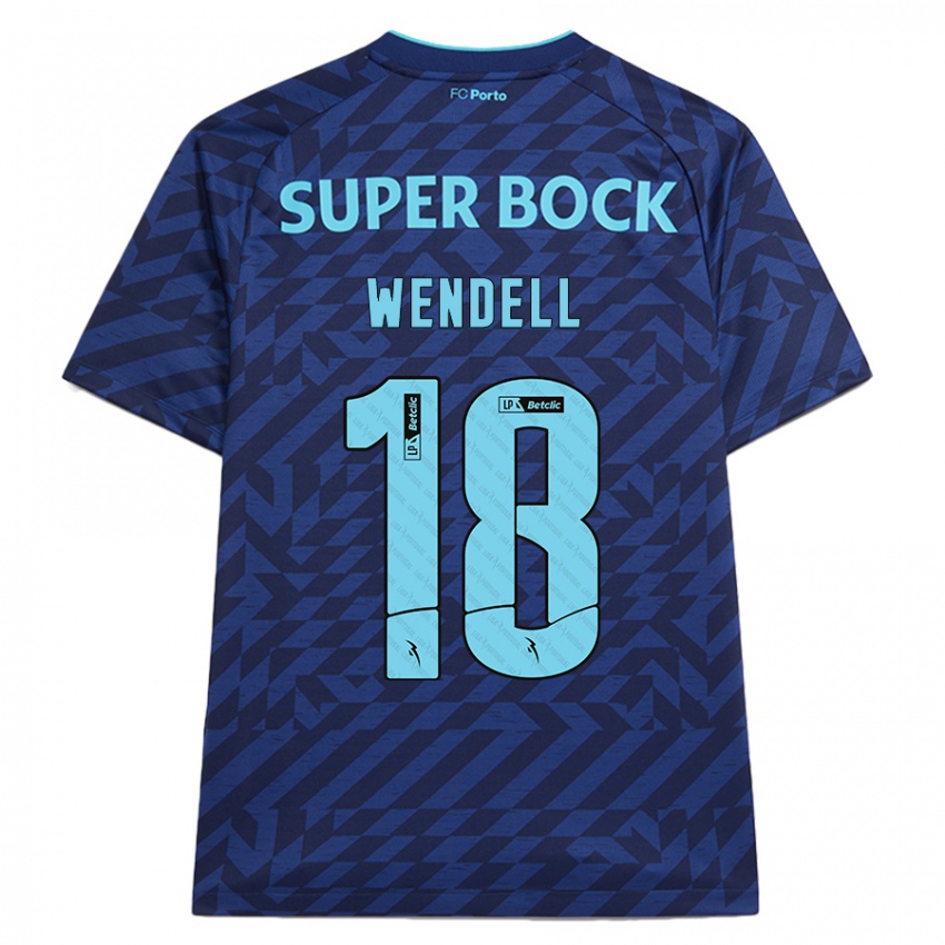 Niño Camiseta Wendell #18 Azul Marino Equipación Tercera 2024/25 La Camisa Chile