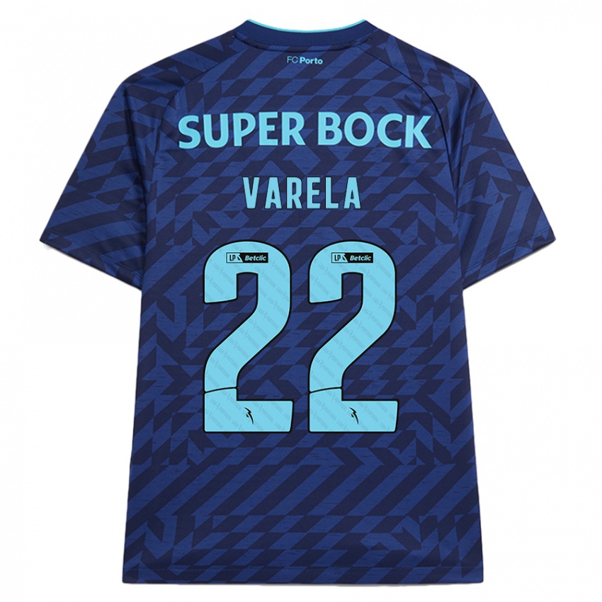 Niño Camiseta Alan Varela #22 Azul Marino Equipación Tercera 2024/25 La Camisa Chile