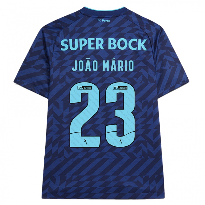 Niño Camiseta João Mário #23 Azul Marino Equipación Tercera 2024/25 La Camisa Chile