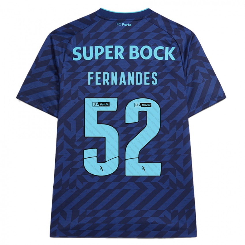 Niño Camiseta Martim Fernandes #52 Azul Marino Equipación Tercera 2024/25 La Camisa Chile