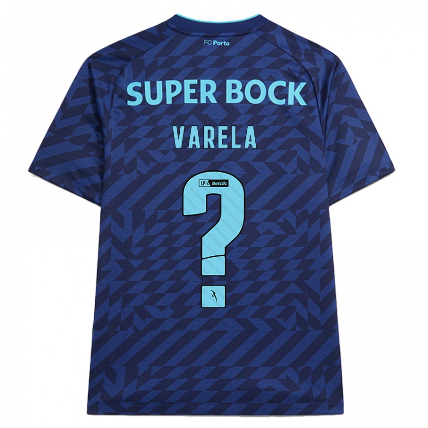 Niño Camiseta Cardoso Varela #0 Azul Marino Equipación Tercera 2024/25 La Camisa Chile