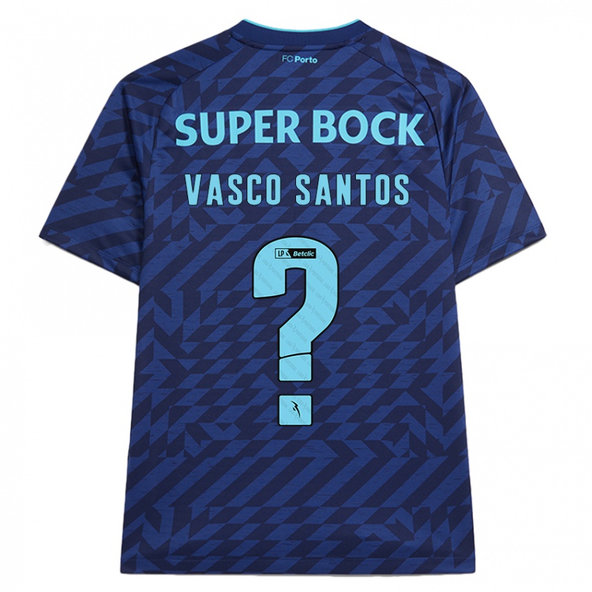 Niño Camiseta Vasco Santos #0 Azul Marino Equipación Tercera 2024/25 La Camisa Chile