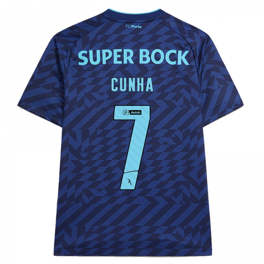 Niño Camiseta Duarte Cunha #7 Azul Marino Equipación Tercera 2024/25 La Camisa Chile