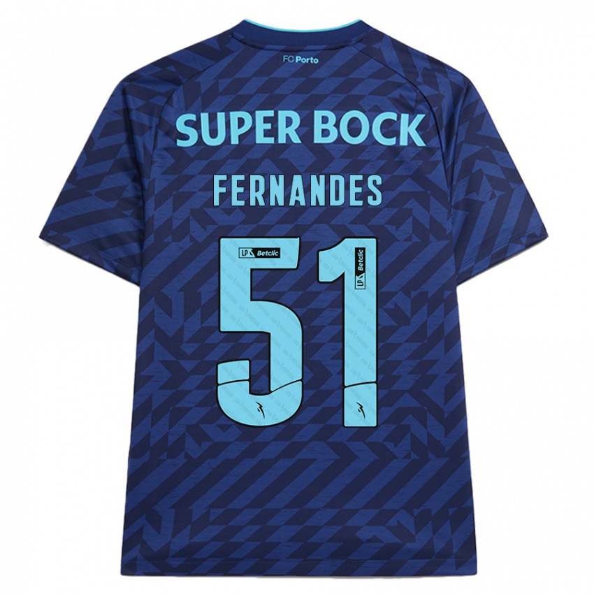 Niño Camiseta Diogo Fernandes #51 Azul Marino Equipación Tercera 2024/25 La Camisa Chile