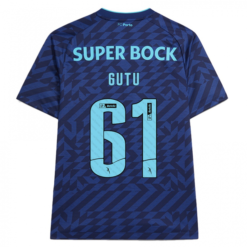 Niño Camiseta Denis Gutu #61 Azul Marino Equipación Tercera 2024/25 La Camisa Chile