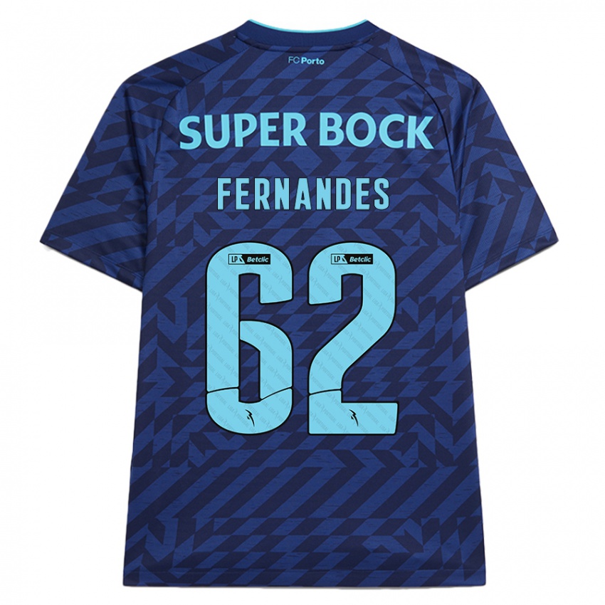 Niño Camiseta Rodrigo Fernandes #62 Azul Marino Equipación Tercera 2024/25 La Camisa Chile