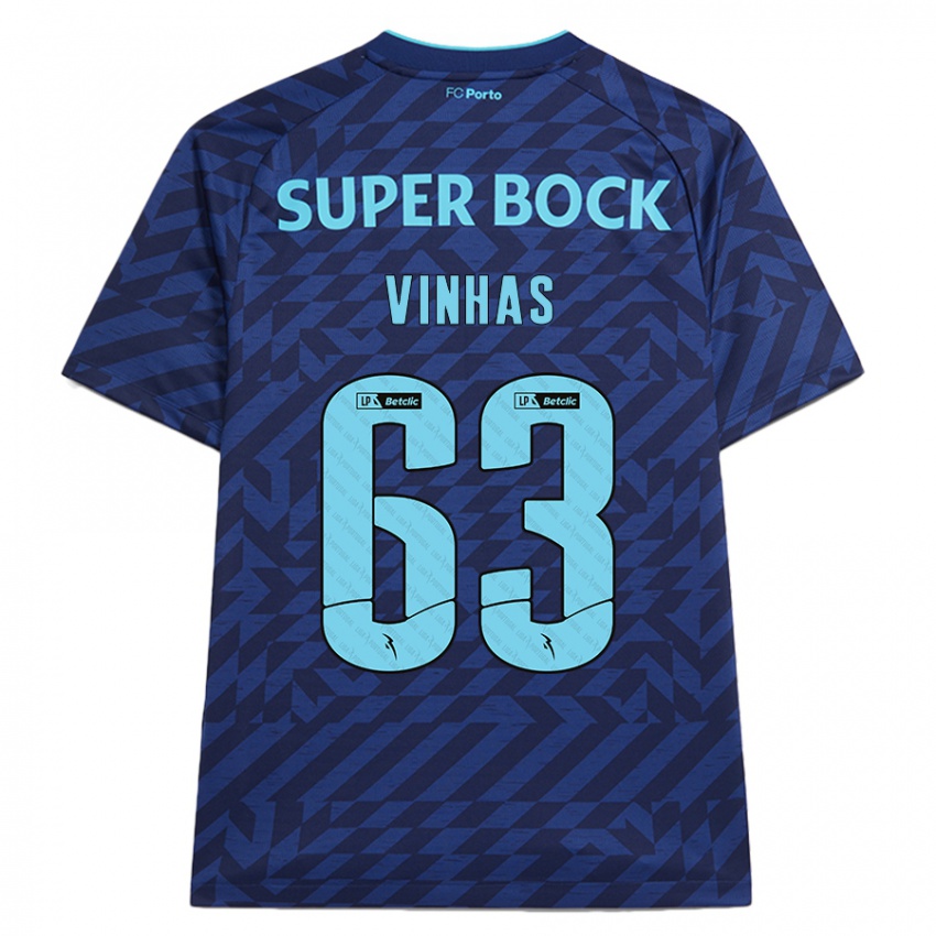 Niño Camiseta David Vinhas #63 Azul Marino Equipación Tercera 2024/25 La Camisa Chile