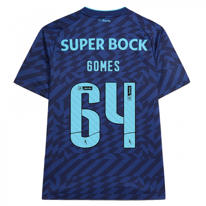 Niño Camiseta Luís Gomes #64 Azul Marino Equipación Tercera 2024/25 La Camisa Chile