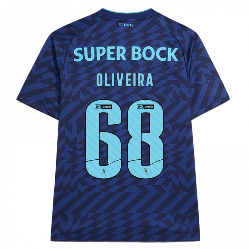 Niño Camiseta André Oliveira #68 Azul Marino Equipación Tercera 2024/25 La Camisa Chile