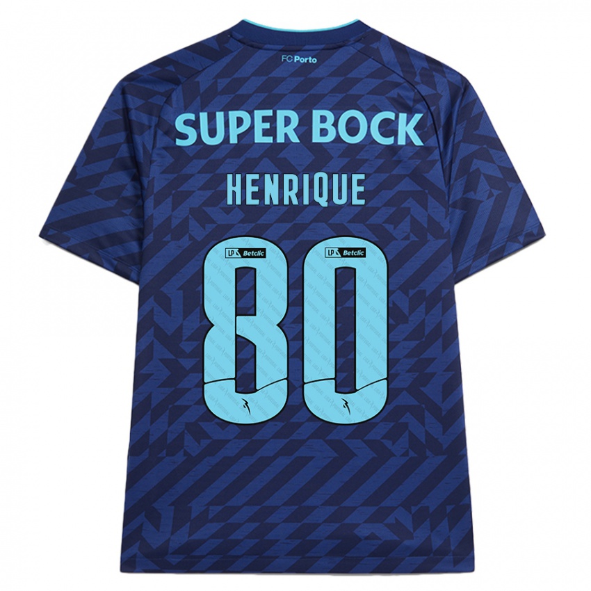 Niño Camiseta Kaio Henrique #80 Azul Marino Equipación Tercera 2024/25 La Camisa Chile