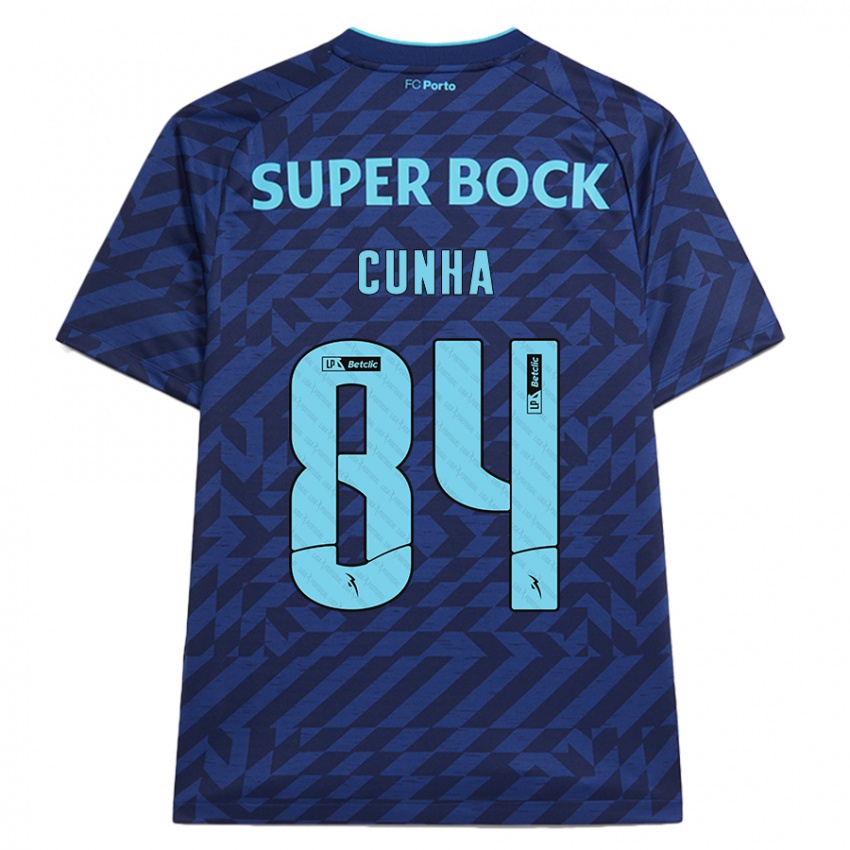 Niño Camiseta Martim Cunha #84 Azul Marino Equipación Tercera 2024/25 La Camisa Chile