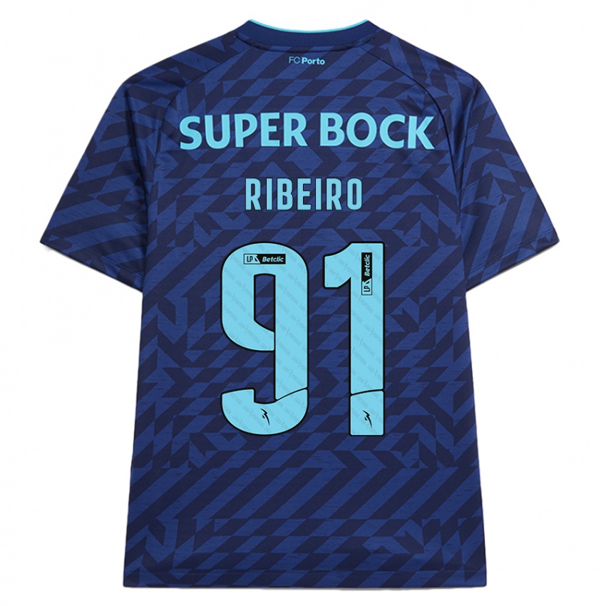 Niño Camiseta Gonçalo Ribeiro #91 Azul Marino Equipación Tercera 2024/25 La Camisa Chile