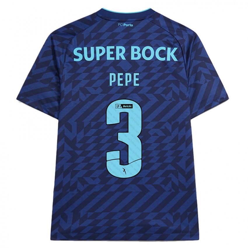 Niño Camiseta Pepe #3 Azul Marino Equipación Tercera 2024/25 La Camisa Chile