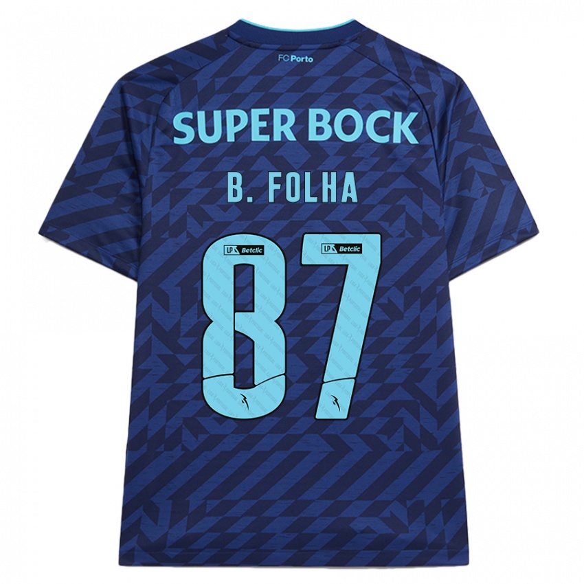 Niño Camiseta Bernardo Folha #87 Azul Marino Equipación Tercera 2024/25 La Camisa Chile