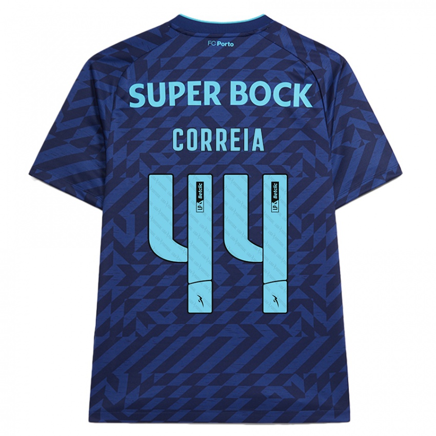 Niño Camiseta Romain Correia #44 Azul Marino Equipación Tercera 2024/25 La Camisa Chile