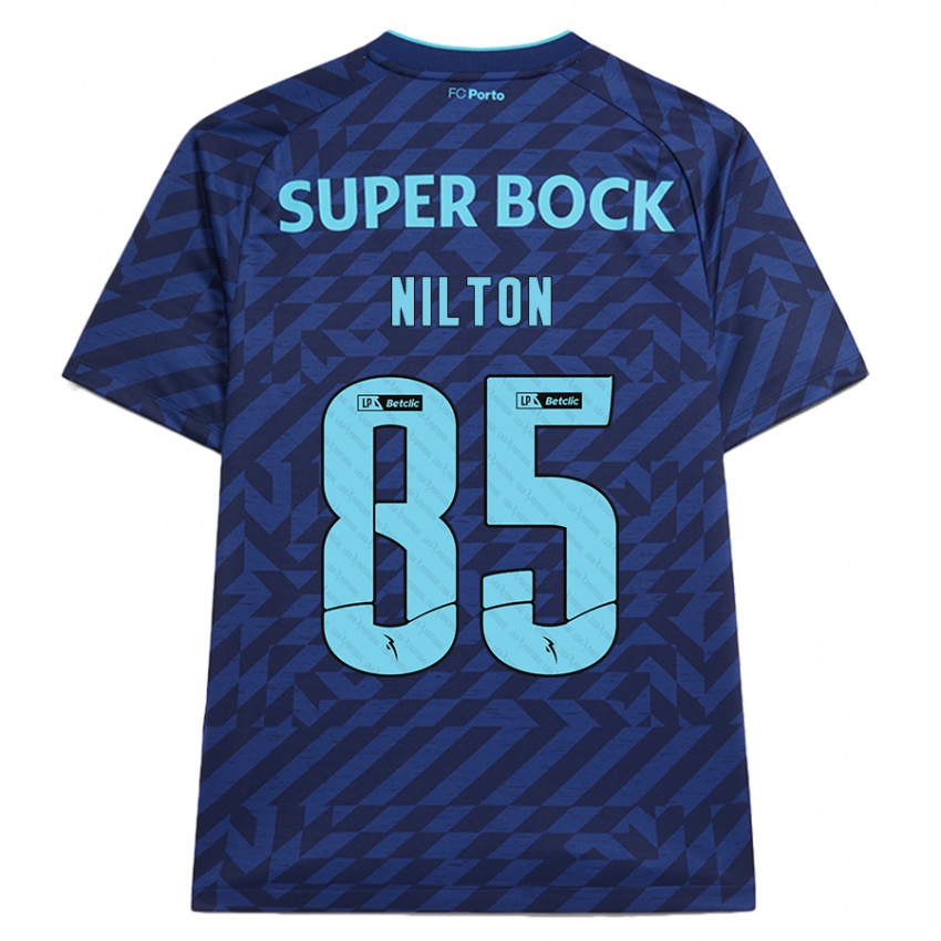 Niño Camiseta Nilton #85 Azul Marino Equipación Tercera 2024/25 La Camisa Chile