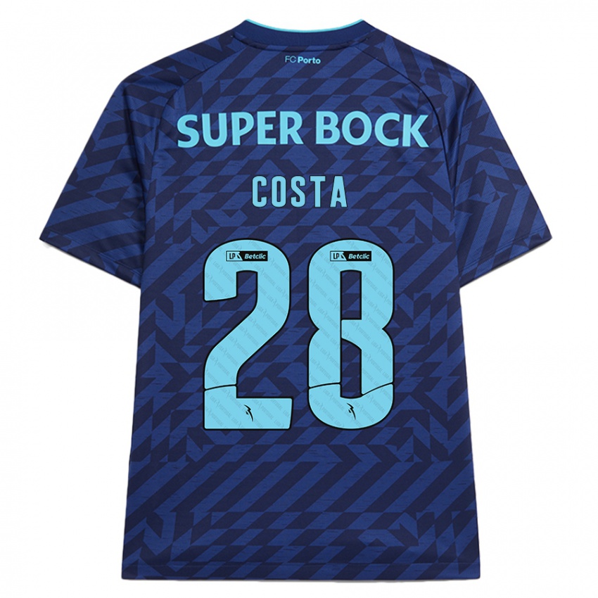 Niño Camiseta Bruno Costa #28 Azul Marino Equipación Tercera 2024/25 La Camisa Chile